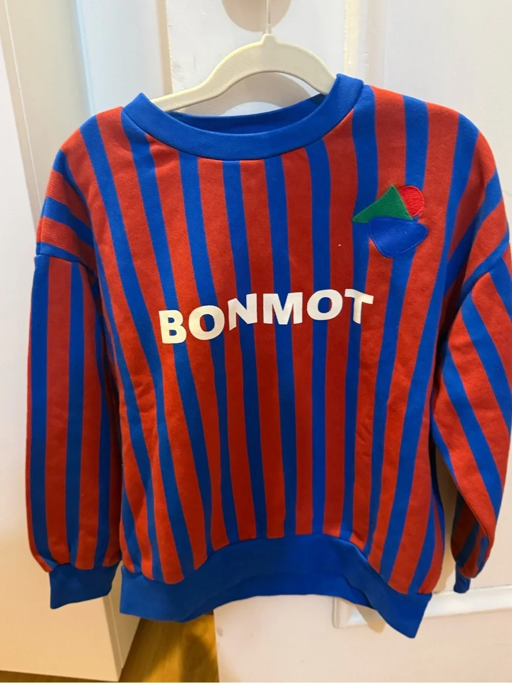 NWT Bonmot Kids Striped Sweatshirt in Red & Blue
